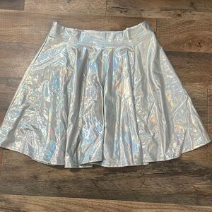 Metallic silver skirt